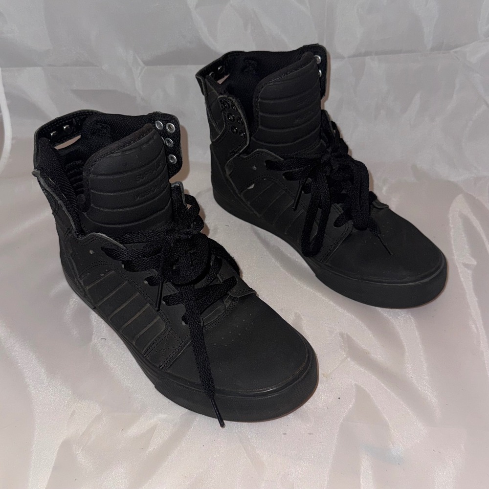 Supra Skytop Muska 001 Mens 6 Black High Top Skate Sneakers 08002-001-M